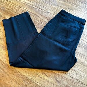 J.Crew Women’s Black Trousers Wide Leg Academia Men’s Wear Style Pockets BK254 6
